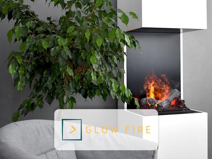 Wall mounted bioethanol fireplaces placed on the wall in modern interior