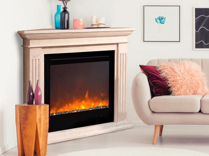 Wall mounted bioethanol fireplaces placed on the wall in modern interior