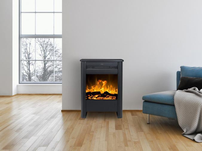 Wall mounted bioethanol fireplaces placed on the wall in modern interior