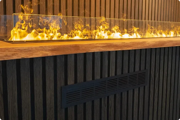 Mgic fires vapour fireplace cassette with black topplate