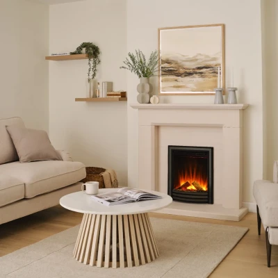 Sway Classic Elektrisk Eldstad med Svart/Nickel Frontpanel – Inbyggd Elektrisk Eldstad