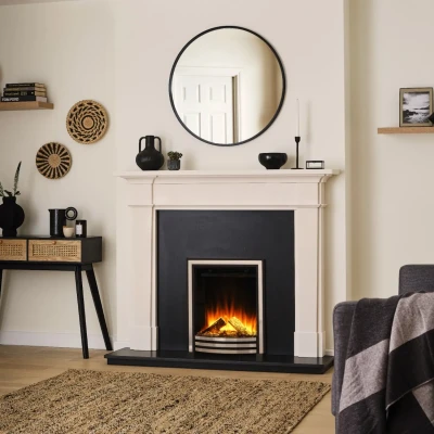 Sway Classic Elektrisk Eldstad med Svart/Krom Frontpanel – Inbyggd Elektrisk Eldstad