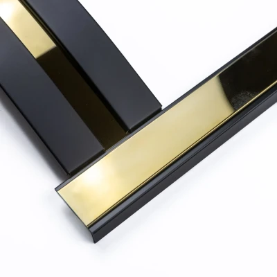 Sway Elegance Elektrisk Eldstad med Svart och Mässing Frontpanel – Inbyggd Elektrisk Kamin