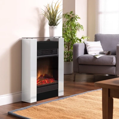 Dimplex Gisella fristående elektrisk svart och vit öppen spis