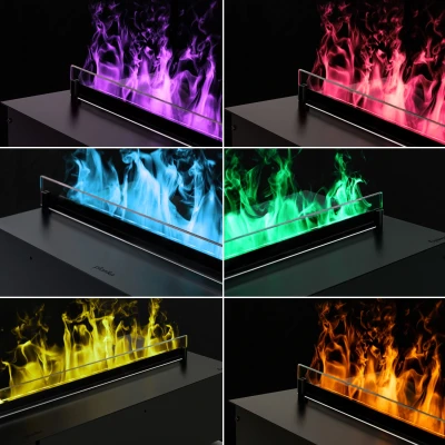 Planika Fires Cool Flame 500 Room-divider hybridkamin för inbyggnad