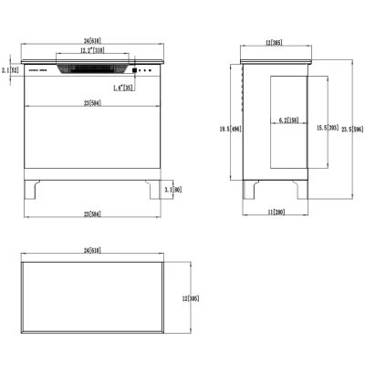 Aflamo Tower 3D 61 cm Elektrisk Eldstad