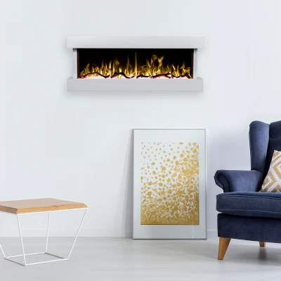 Norfolk elkamin till vägg i vit Norfolk elkamin till vägg i vit