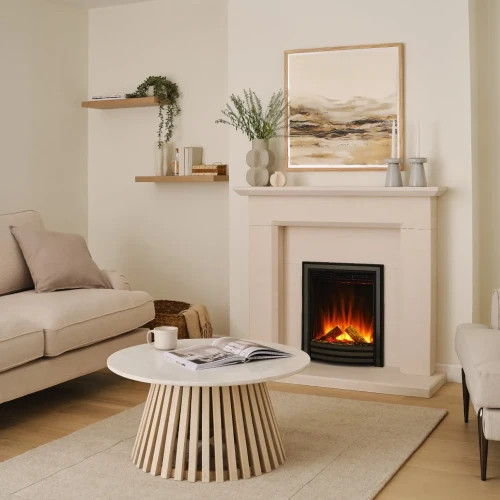 Sway Classic Elektrisk Eldstad med Svart/Nickel Frontpanel – Inbyggd Elektrisk Eldstad