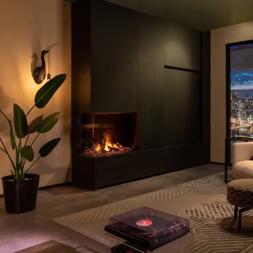 Faber Dimplex e-Matrix 800/650 II - Vattenångkamin för inbyggnad med 2 sidor öppna