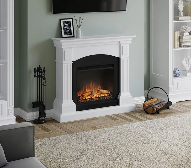 Freestanding electric fireplace